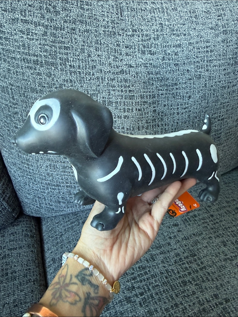 NWT Sunny Days Squeeezy Halloween Weiner Dog Skeleton